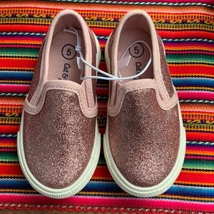 Car & Jack Size 5 Girls Slip on Pink Sparkle Shoes